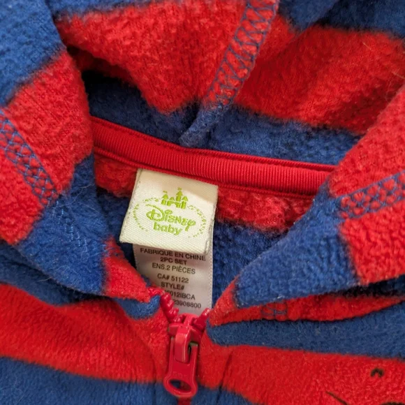 Disney Red and Blue Striped Hoodie - Picture 4 of 6
